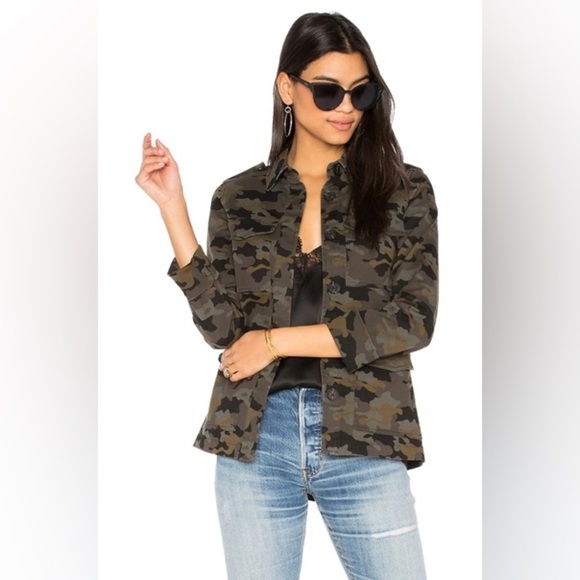 NWOT L'AGENCE Cromwell Camouflage Military Jacket Green Multi Casual Women Small - Picture 2 of 14